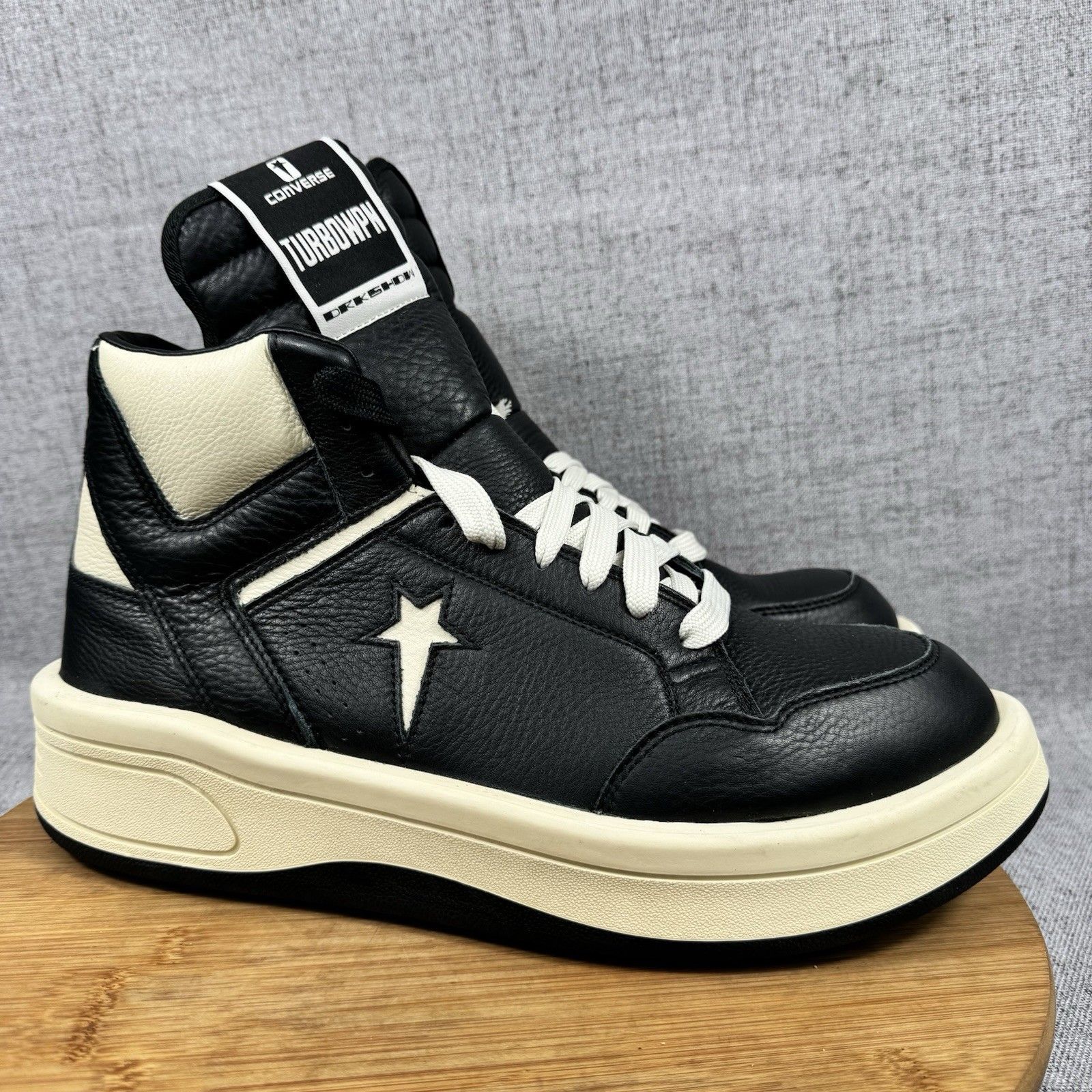 Converse X Rick Owens Drkshdw Turbowpn Mid Black Cloud Cream Mens 11.5 Womens 13